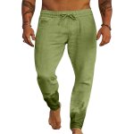Slep - pantalon coton lin homme et dcontract pantalon taille elastique avec cordon de serrage lger ...