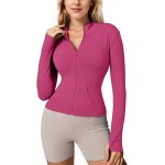 Slep - pull a manches longues pour femme avec demi - fermeture eclair et trou pour le pouce pour le yoga ...