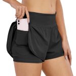 Slep - short de course pour femmes, 2 en 1 short de sport pour femmes avec poche, taille haute short ... Slep - short de course pour femmes, 2 en 1 short de sport pour femmes avec poche, taille haute short ...