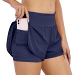 Slep - short de course pour femmes, 2 en 1 short de sport pour femmes avec poche, taille haute short ...