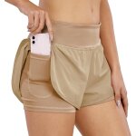 Slep - short de course pour femmes, 2 en 1 short de sport pour femmes avec poche, taille haute short ...