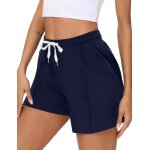 Slep - short femme en coton pantalon court et de couleur unie bas de survtement court taille elastique ...