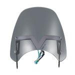 Smoke pare - brise de moto vintage 5 - 7 avec lumires led, clignotant, lampe drl honda cafe racer softail ...