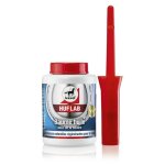 Soin sabots naturel avec pinceau pour cheval leovet huf lab 500 ml mixte blanc