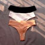 Sous - vtements de sport pour filles, culotte de bikini, sans couture, en coton ctel, simple, taille ...