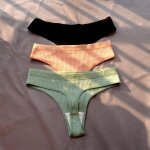 Sous - vtements de sport pour filles, culotte de bikini, sans couture, en coton ctel, simple, taille ...