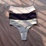 Sous - vêtements de sport pour filles, culotte de bikini, sans couture, en coton côtelé, simple, taille ... Sous - vêtements de sport pour filles, culotte de bikini, sans couture, en coton côtelé, simple, taille ...