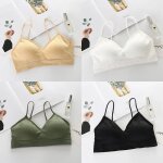 Soutien - gorge de sport dos nu pour femmes, sous - vtements sans couture, sangle d'paule rglable, ...