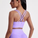 Soutien - gorge de sport pour femmes, couleur unie, dos crois, haut moulant, haute rsistance, entranement ...