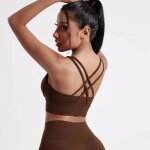 Soutien - gorge de sport pour femmes, couleur unie, dos croisé, haut moulant, haute résistance, entraînement ... Soutien - gorge de sport pour femmes, couleur unie, dos croisé, haut moulant, haute résistance, entraînement ...