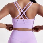 Soutien - gorge de sport pour femmes, couleur unie, dos croisé, haut moulant, haute résistance, entraînement ... Soutien - gorge de sport pour femmes, couleur unie, dos croisé, haut moulant, haute résistance, entraînement ...