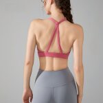 Soutien - gorge de yoga sans fil avec bande fine pour femme vtement de sport sensation nu col montant ...