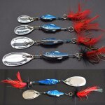 Spinner leurres de p�che app�ts paillettes m�talliques avec crochets a plumes cuill�re de p�che pour ...