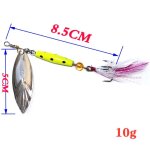 Spinner rotatif paillettes leurre de p�che 10g / 8. 5cm wobbler app�t avec plume mat�riel de p�che pour ...