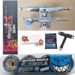 Spitfire - roue de skateboard forge thunder trucks, roulements en acier chrom pro, ruban adhsif grip, ...