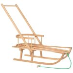 Springosâ® luge en bois laqué avec dossier barre de poussée Springosâ® luge en bois laqué avec dossier barre de poussée