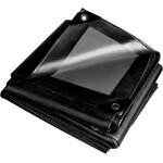 Spwa - wellmall - hula bâche en tissu noir avec ?illets - 260 g / m - tente imperméable - bâche de protection ... Spwa - wellmall - hula bâche en tissu noir avec ?illets - 260 g / m - tente imperméable - bâche de protection ...