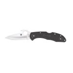 Spyderco c11pgyw couteau delica wave, lame acier vg - 10 profil sabre, manche 11 cm nylon / fibre de ...