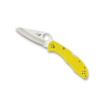 Spyderco c88pyl2 couteau, lame acier h - 1 a cran, manche 10 cm nylon / fibre de verre jaune