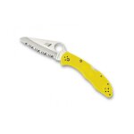Spyderco c88syl2 couteau, lame a dents acier h - 1 a cran, manche 10 cm nylon / fibre de verre jaune