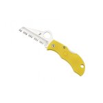 Spyderco myls couteau manbug, lame style pied de mouton a dents acier h - 1 a cran, manche 6, 5 cm nyl ...