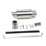 Stainless steel silencieux a enfiler fibre de carbone, 51mm, avec autocollant db killer, moto honda, ...