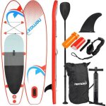 Stand up paddle board kayak gonflable rouge / bleu 305x76x10cm sup planche de surf charge maximale 100kg ...