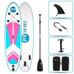 Stand up paddle gonflable indiana pink 9'9'' (297cm) 30'' (76cm) 4'' (10cm) avec pompe, pagaie, leash ...