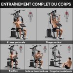 Station de musculation - entrainement complet - d�velopp� couch�, butterfly, barre latissimus, curler, ...