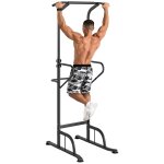 Station de musculation multifonction barre de traction chaise romaine r�glable acier noir