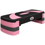 Stepper fitness aerobic hauteur reglable surface antiderapante 80 x 31 x 20 cm noir rose