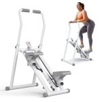Stepper vertical pliable merach, 3 niveaux de rsistance, guidon rglable en hauteur et direction, ecran ...