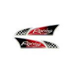 Stickers autocollants - logosport - drapeau a damier racing - 3d - 10 x 2. 5 cm - 2 pi�ces