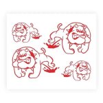 Sticker autocollant - bouledogue - rouge - 13. 5 x 16 cm - 2 pices - rsistant a haute temprature