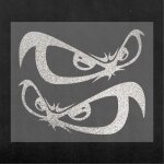 Sticker autocollant prdcoup yeux, argent, 10 x 12 cm