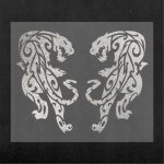 Sticker autocollant prdcoup panthre, argent, 10 x 12 cm