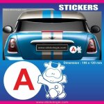 Sticker jeune conducteur vache