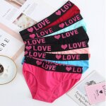 String en coton sans couture pour femme, culotte avec ceinture imprimée lettre, culotte bikini taille ... String en coton sans couture pour femme, culotte avec ceinture imprimée lettre, culotte bikini taille ...