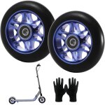 Stunt lot de 2 roues de rechange 100mm avec roulement anti - blocage pour trottinette avec gants pour ...