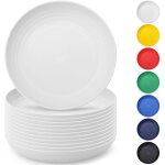 Subzonal - blanc assiettes en plastique de 12 pièces 23cm réutilisables et robustes incassables bols ... Subzonal - blanc assiettes en plastique de 12 pièces 23cm réutilisables et robustes incassables bols ...