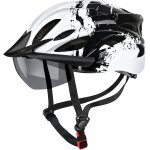 Subzonal - casque velo homme femme, casque de vlo avec lunettes magntiques et trou pour feu arrire, ...