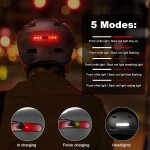 Subzonal - casque de vlo, lumire avant et arrire (led) 5 modes d'clairage pour hommes et femmes casque ...