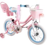 Subzonal - daisy v�lo enfant 12 14 16 pouces pour filles de 2 a 7 ans ¿ v�lo princesse avec si�ge poup�e, ...