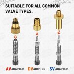 Subzonal - embout pompe velo ensemble, tous les adaptateurs valve vlo, embout gonflage velo avec bote ...