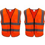 Subzonal - gilet de sécurité réfléchissante, 2pcs veste fluorescente avec poches, gilet velo de haute ... Subzonal - gilet de sécurité réfléchissante, 2pcs veste fluorescente avec poches, gilet velo de haute ...