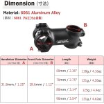 Subzonal - potence de vlo 31, 8 mm 7 degrs potence de guidon riser 60 70 80 90 100 110 120 mm pour ...