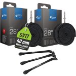 Subzonal - schwalbe sv17 lot de 2 chambres a air de vlo 40 mm 28  (28 / 47 - 622 / 635) avec 3 dmonte ...