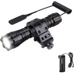 Subzonal - torche tactique led rechargeable, 1300 lumens chasse lampe puissante noir mat 1 mode etanche ...