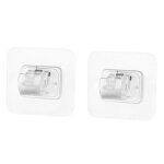Support autocollant pour tringle a rideau, lot de 2 transparent
