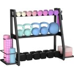 Support d'halt�res 3 niveaux, rangement multifonction pour salle de sport a domicile, 176, 9 kg.